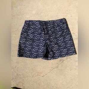 Crown & Ivy size 8 shirts. Beautiful dark navy with white fish & bubbles.